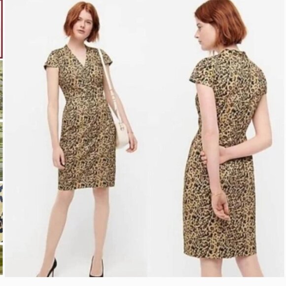 J.Crew V-neck sheath dress in leopard print Item AK630 size 2 - Picture 1 of 14